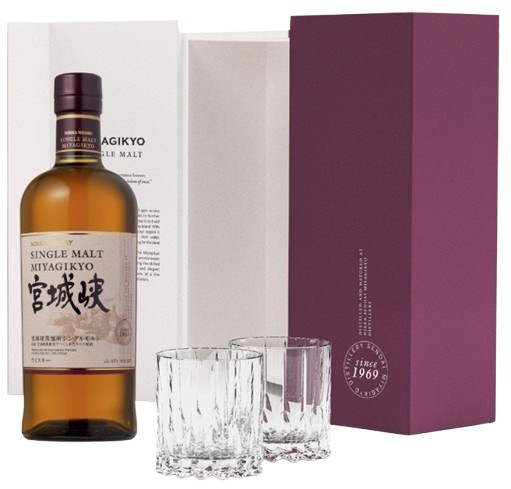 MIYAGIKYO SINGLE MALT JAPON 70 CL  45° COF 2 VERRES RIEDEL