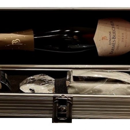 COFFRET CHAMPAGNE METAL 1 REFROIDISSEUR 1 BOUCHON