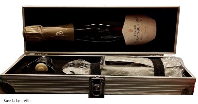 COFFRET CHAMPAGNE METAL 1 REFROIDISSEUR 1 BOUCHON