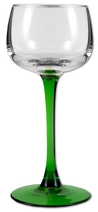 VERRE À VIN DU RHIN PIED VERT ALSACE   15.5 CL