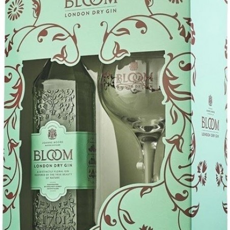 BLOOM COFFRET 1 VERRE LONDON DRY GIN ANGLETERRE 70CL 40°