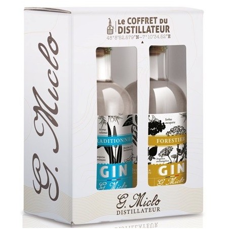 COFFRET GINS MICLO 2 X 20 CL ALSACE  41.5°