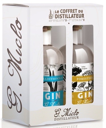 COFFRET GINS MICLO 2 X 20 CL ALSACE  41.5°