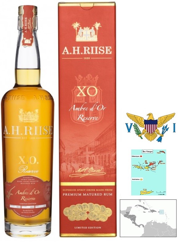 A. H. RIISE XO RESERVE AMBRE D'OR RUM 70CL 42°ILES VIERGES