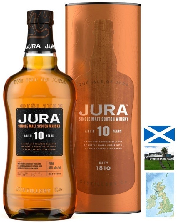 JURA 10 ANS SINGLE MALT WHISKY ISLE OF JURA 70 CL 40°