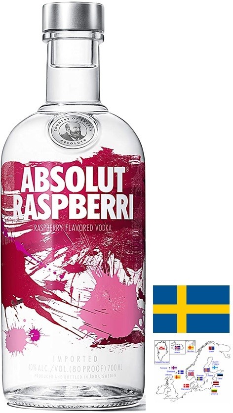 ABSOLUT FRAMBOISE VODKA SUÈDE 70 CL  40°