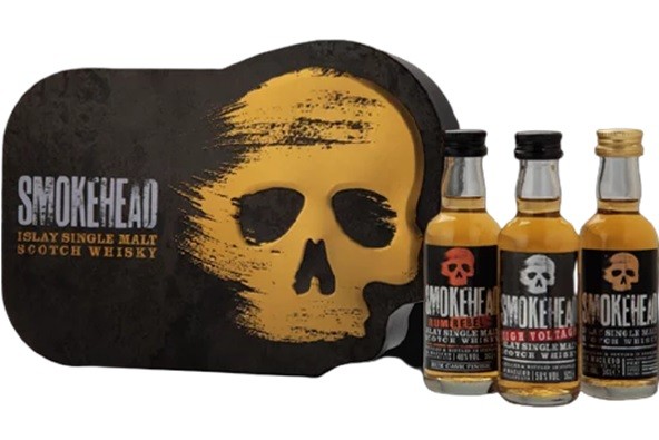 SMOKEHEAD SINGLE MALT WHISKY COFFRET TETE DE MORT  15CL 49°