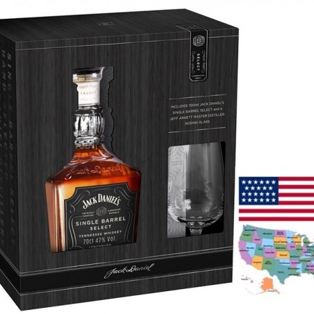 JACK DANIEL'S SINGLE BARREL COFFRET 1 VERRE 70 CL  47°