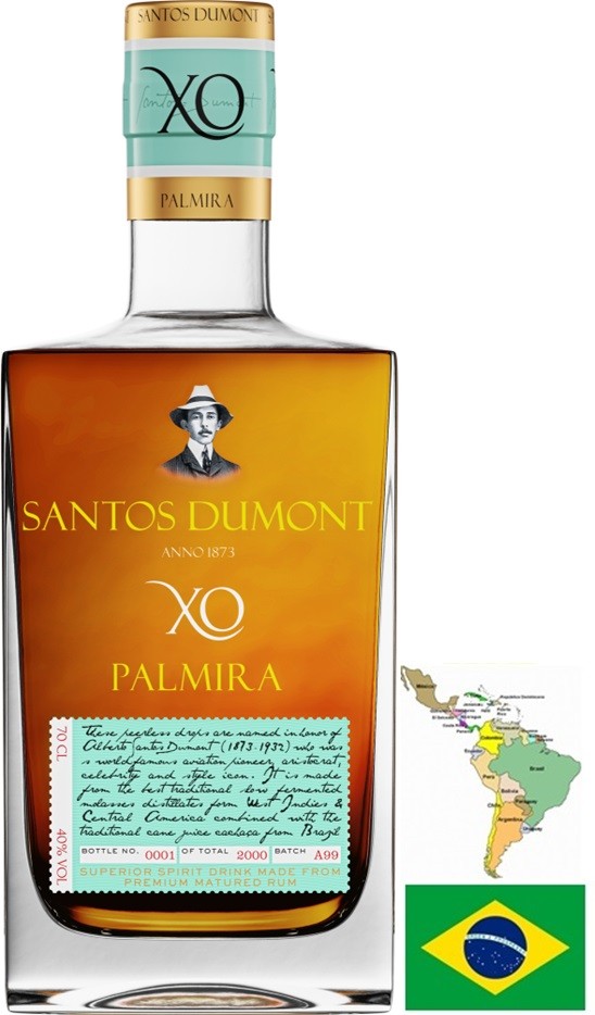 SANTOS DUMONT XO PALMIRA RHUM BRESIL 70 CL 40°