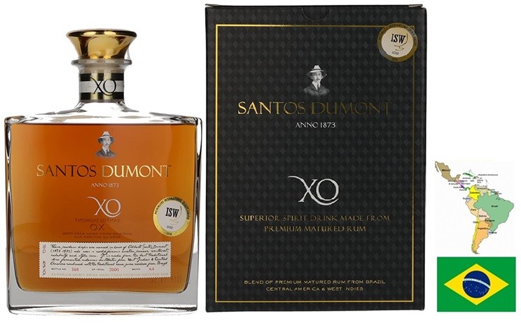 SANTOS DUMONT XO 20 ANS RHUM BRESIL  70CL  40°