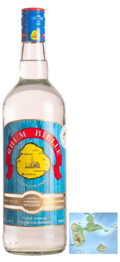 BIELLE BLANC RHUM MARIE GALANTE GUADELOUPE 100 CL   59°