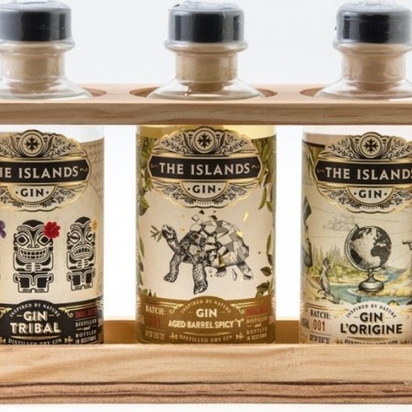 COFFRET GIN THE ISLANDS SPIRITS 190 CL  43°