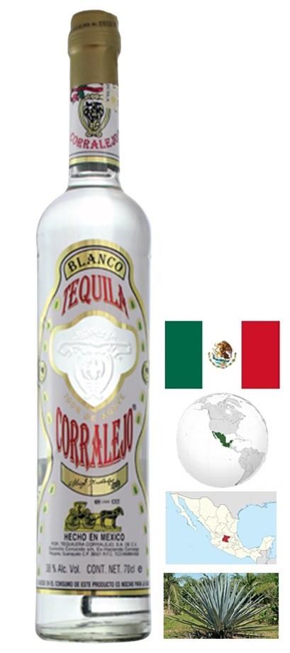 CORRALEJO BLANCO TEQUILA MEXIQUE 70 CL 38°