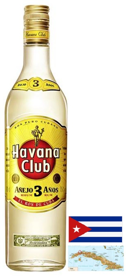 HAVANA CLUB 3 ANS RHUM CUBA  70 CL 37°5