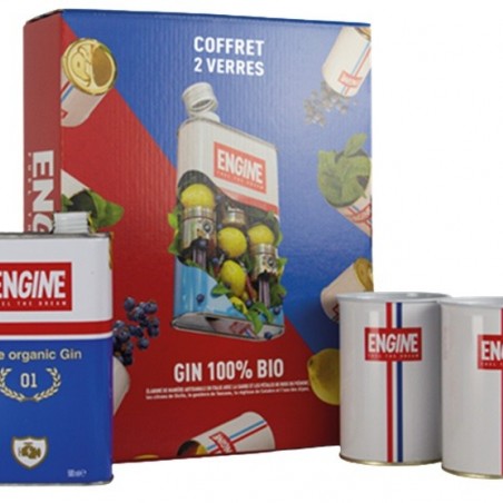 GIN ENGINE BIO ITALIE 50CL 42° COFFRET  2 GOBELETS