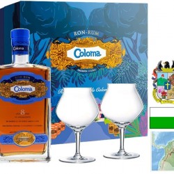 COLOMA 8 ANS COFFRET 2 VERRES  RHUM COLOMBIE 70CL