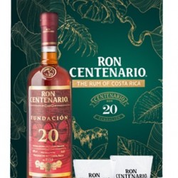 CENTENARIO 20  RHUM COSTA RICA COFFRET 2 VERRES 70CL40°