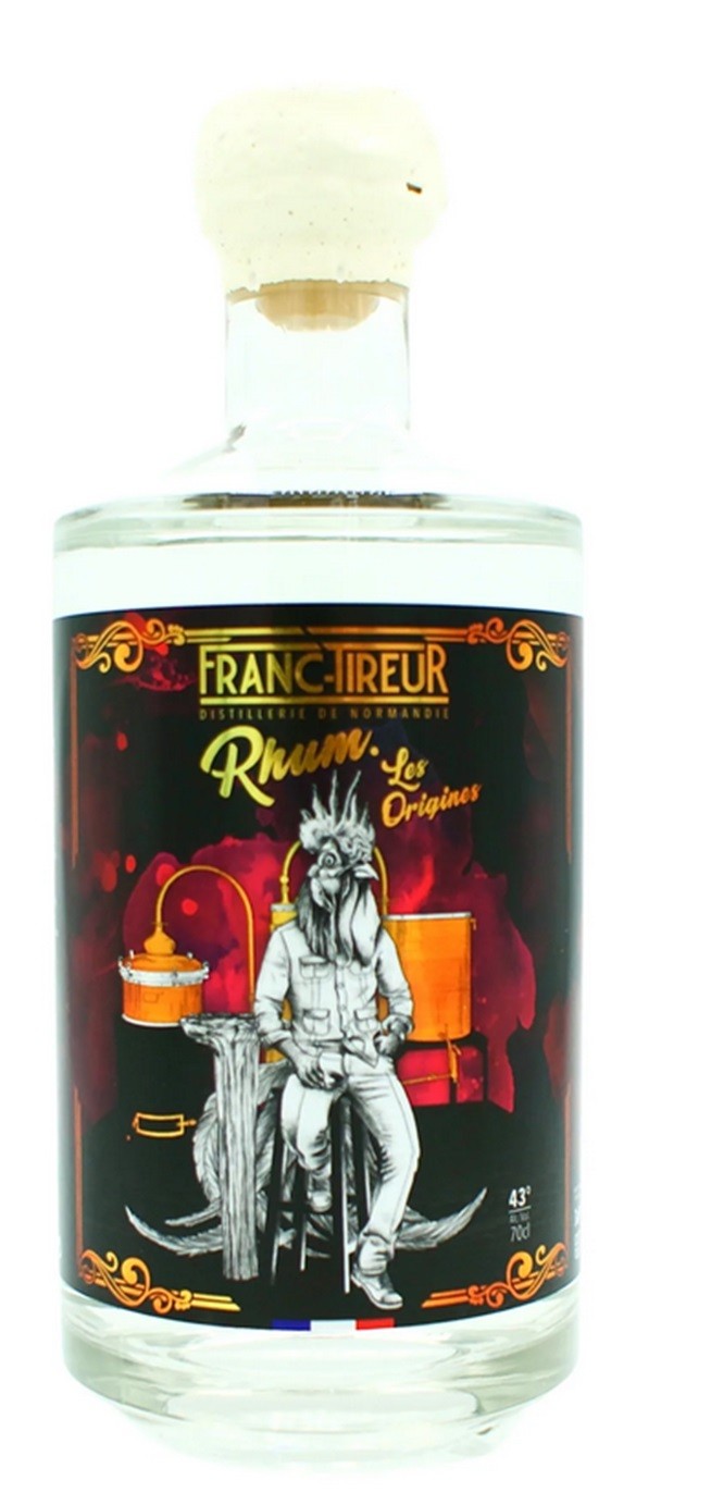 FRANC TIREUR LES ORIGINES RHUM BLANC DOM TOM 70CL 43°