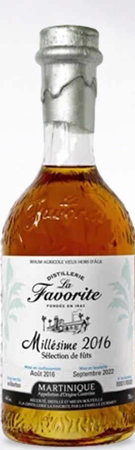 LA FAVORITE MILLESIME 2016 RHUM MARTINIQUE 70 CL 46°