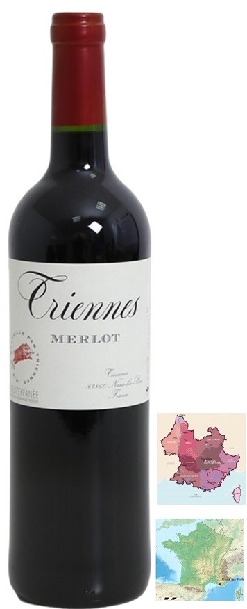 IGP MÉDITERRANÉE MERLOT TRIENNES 2019 75 CL