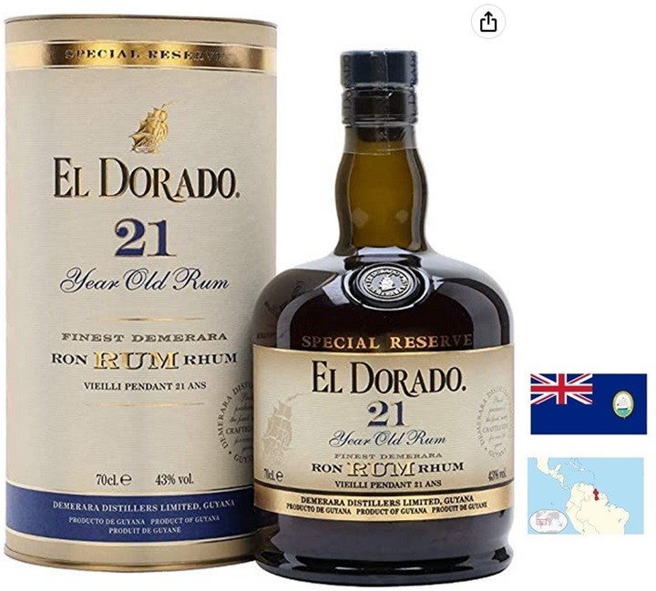 EL DORADO 21 ANS RHUM GUYANE BRITANNIQUE 70 CL 43°