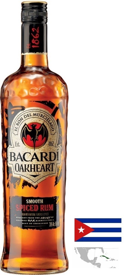 BACARDI OAKHEART SPIRIT DRINK CUBA 70 CL 35°