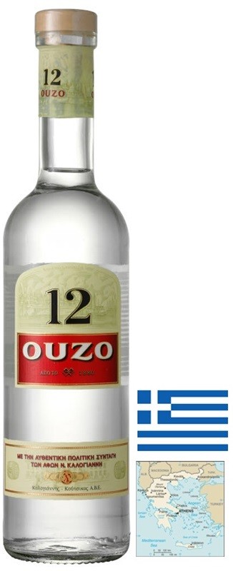 OUZO 12 ANIS GRÈCE 70 CL 38°