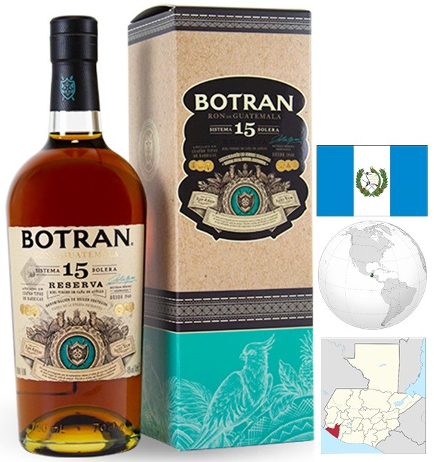 BOTRAN RESERVA 15 SOLERA RHUM GUATEMALA  70  CL  40°