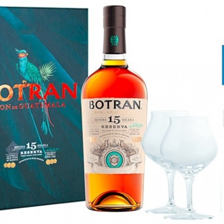 BOTRAN 15 SOLERA COFFRET 2 VERRES RHUM GUATEMALA 70 CL  40°