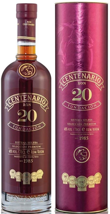 CENTENARIO 20 / SOLERA FUNDACION RHUM COSTA RICA 70 CL  40°