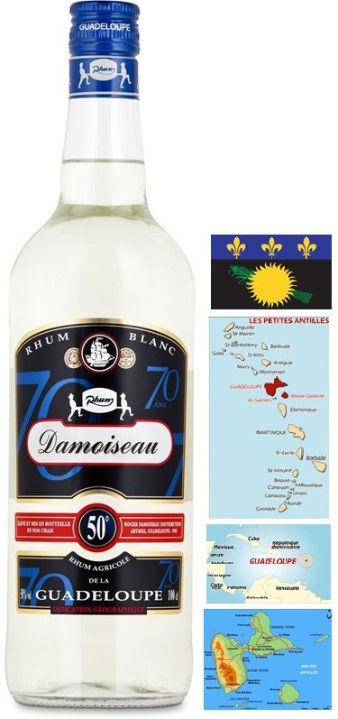 DAMOISEAU BLANC LITRE RHUM GUADELOUPE  100CL   50°