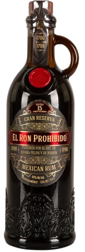 EL RON PROHIBIDO 15 SOLERA RHUM MEXIQUE 70CL 40