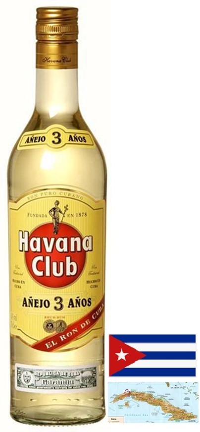 HAVANA CLUB 3 ANS RHUM CUBA 70 CL 40°