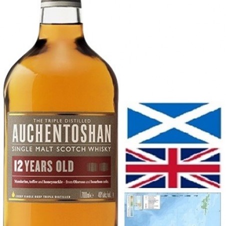 AUCHENTOSHAN 12 ANS WHISKY SINGLE MALT LOWLANDS 70 CL 40°C