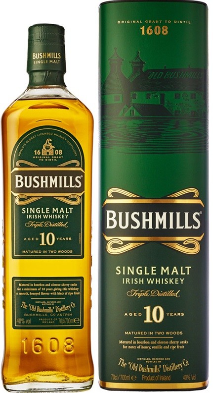 BUSHMILLS 10 ANS SINGLE MALT WHISKEY IRLANDE 70 CL40°C