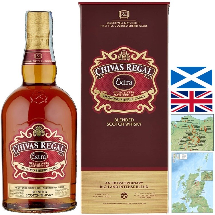 CHIVAS REGAL EXTRA BLENDED WHISKY ECOSSE 70 CL  40°