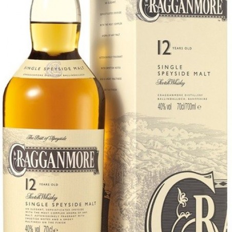 CRAGGANMORE 12 ANS WHISKY SINGLE MALT SPEYSIDE 70 CL  40°