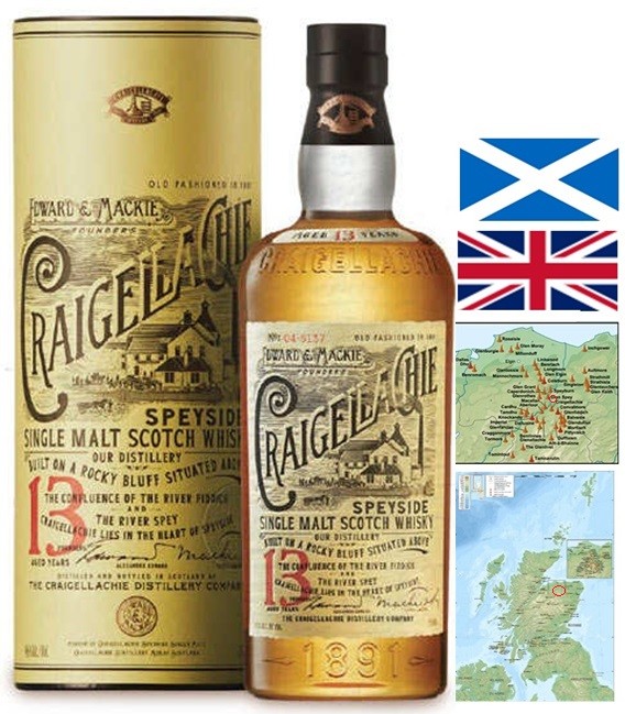 CRAIGELLACHIE 13 ANS SINGLE MALT WHISKY SPEYSIDE 70 CL  46°