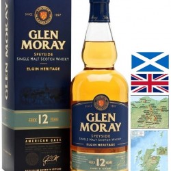 GLEN MORAY 12 ANS PEATED SINGLE MALT SPEYSIDE 70 CL  40°