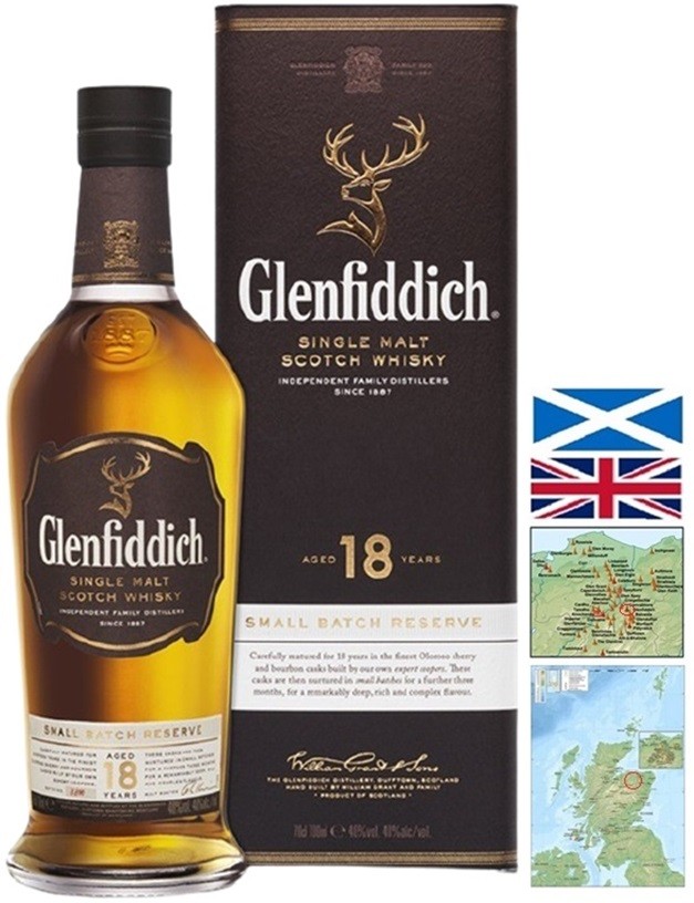 GLENFIDDICH 18 ANS SINGLE MALT WHISKY SPEYSIDE 70 CL 40°