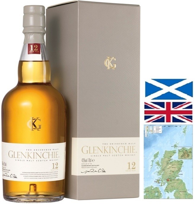 GLENKINCHIE 12 ANS WHISKY SINGLE MALT LOWLANDS 70CL  43°