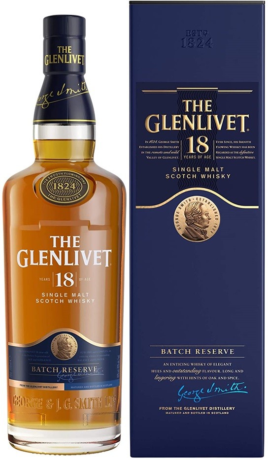 GLENLIVET 18 ANS WHISKY SINGLE MALT SPEYSIDE 70 C L 40°