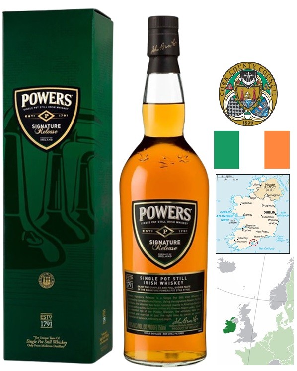 POWERS SIGNATURE RELEASE WHISKEY IRLANDE 70 CL 46°