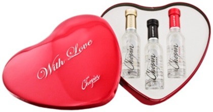 CHOPIN HEART GIFT PACK VODKA POLOGNE 15  CL 40°