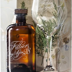 FILLIERS DRY GIN 28 "COFFRET 1 VERRE" BELGIQUE 50CL  46°