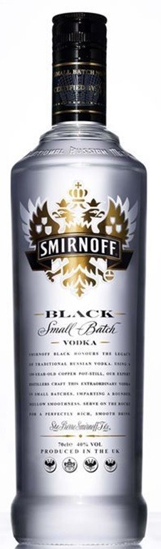 SMIRNOFF BLACK VODKA  ANGLETERRE  70CL 40°