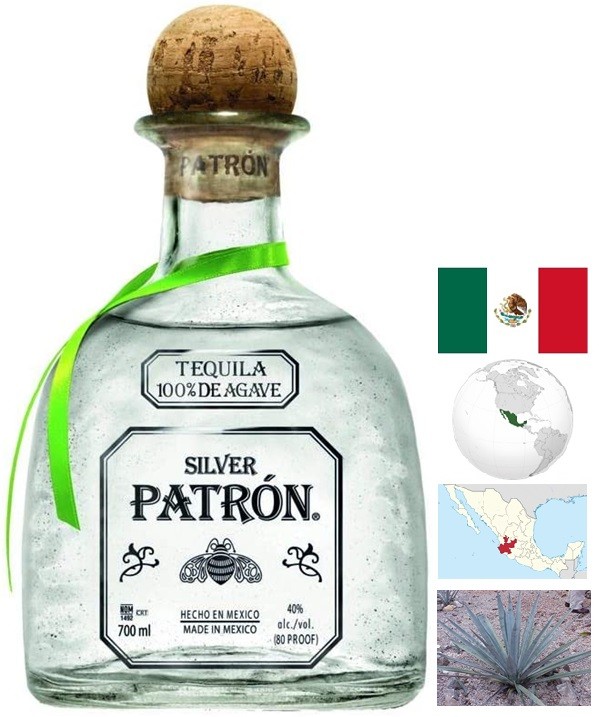 PATRON SILVER TEQUILA  MEXIQUE   70 CL  40°