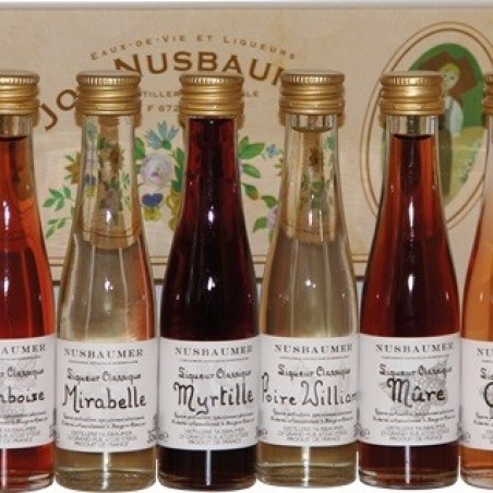COFFRET LIQUEURS ALSACIENNES  NUSBAUMER 7X3CL 21CL  30°
