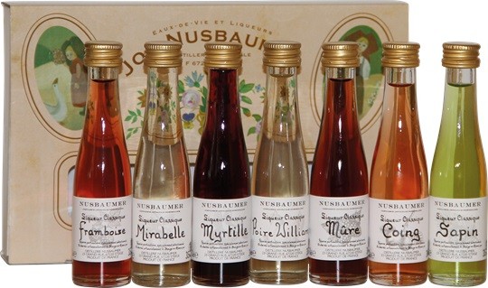 COFFRET LIQUEURS ALSACIENNES  NUSBAUMER 7X3CL 21CL  30°