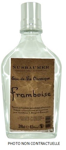 FRAMBOISE FLASK  NUSBAUMER EAU DE VIE ALSACE  20 CL 45°